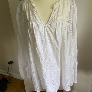 Style & Co. White Eyelet Blouse